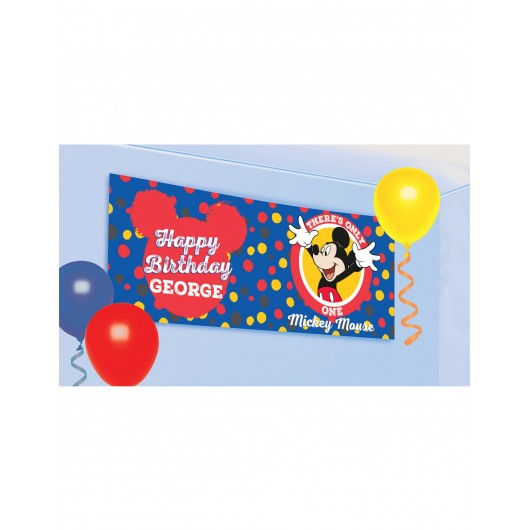 Banner Mickey Mouse personalisiert 120 x 45 cm
