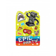 6x Einladung Epic Party