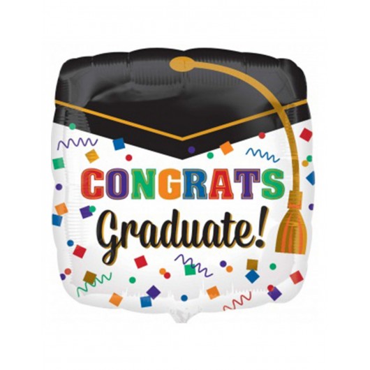 Mylar-Ballon Confetti Graduate