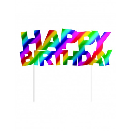 Cake Topper 'Happy Birthday' Magic Rainbow