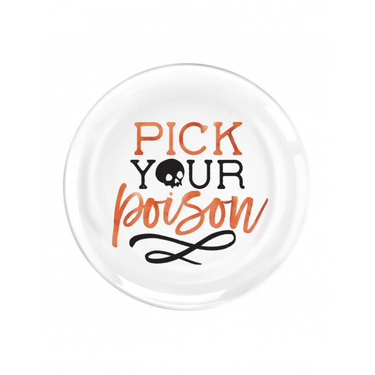 4x Plastiktablett ''Pick your Poison'' 19 cm