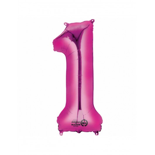 Formballon Nr. 1 rosa 88 cm