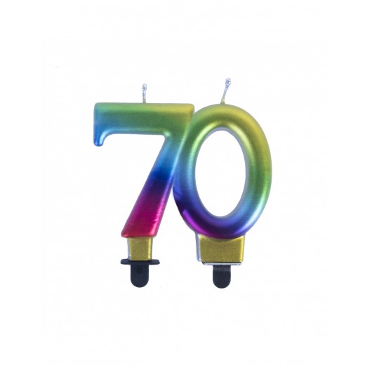 Kerze Rainbow 50er-Jahre 70