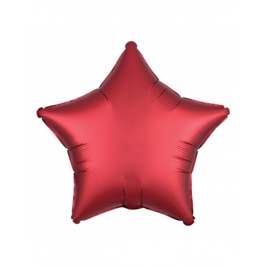 Mylar-Ballon Stern rot Satin 45 cm