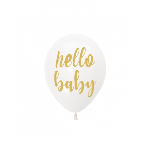 10x Ballon 'Hello Baby' 27 cm