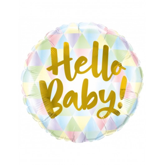 Mylar-Ballon 'Hello Baby' 45 cm