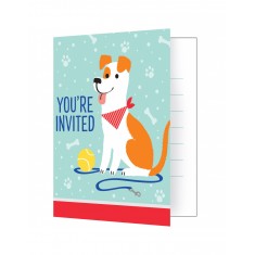8x Hunde-Party Einladungen