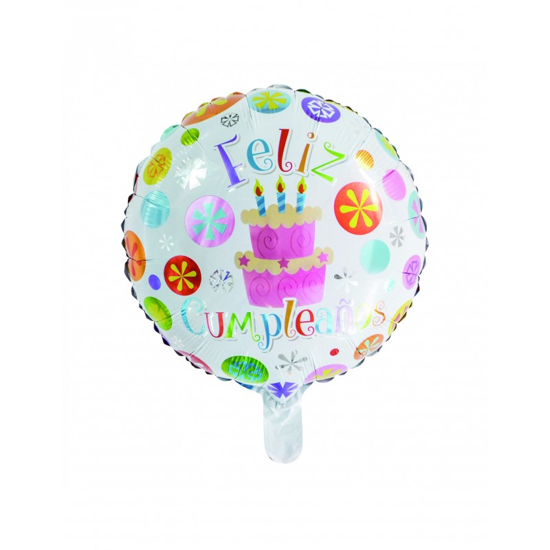 Mylar-Ballon ''Feliz Cumpleaños'' Pastellfarben