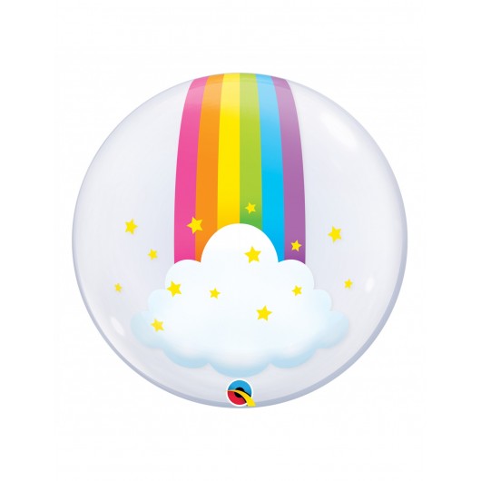 Deko-Bubble-Ballon Regenbogen 60 cm