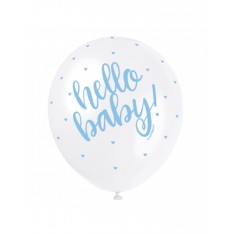 5x Latexballon Hello Baby...