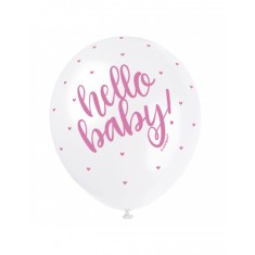 5x Latexballon Hello Baby...