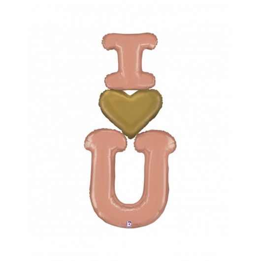 Superformballon 'I Love U' rosegold 150 cm