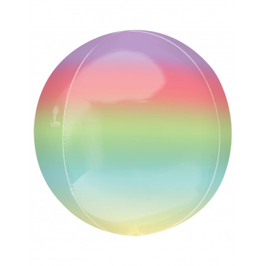 3D-Ballon rund Regenbogen schattiert 40 cm
