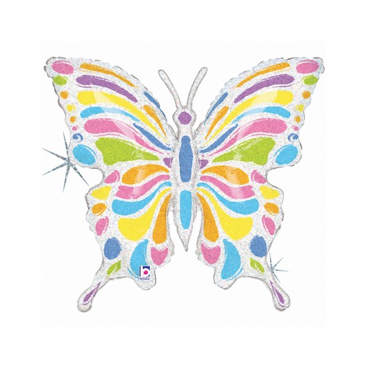 Formballon Schmetterling holografisch 83 cm