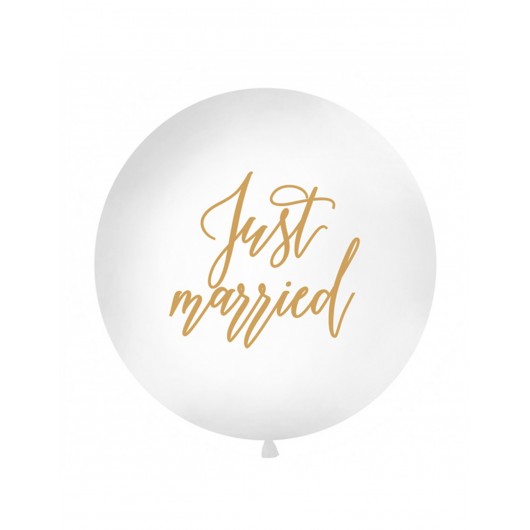 Ballon 'Just Married' weiß-gold