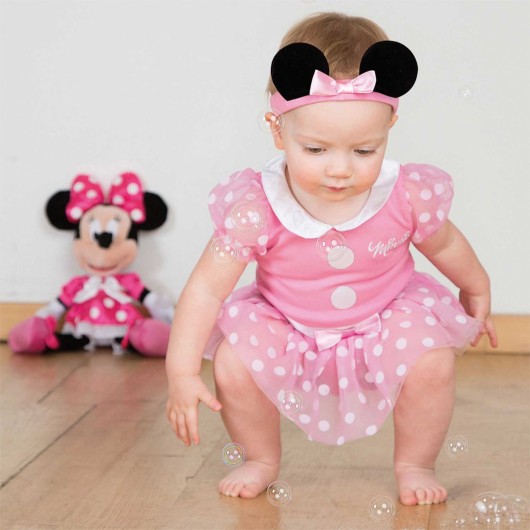 Kostüm Minnie Mouse rosa für Baby