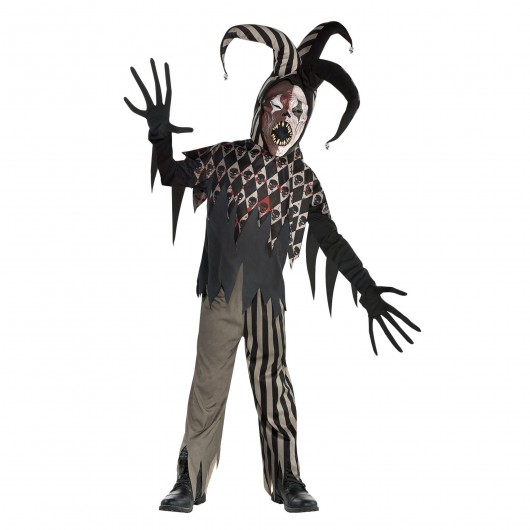 Hofnarr-des-Grauens-Kostüm für Jungen