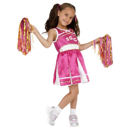 Kostüm rosa Cheerleaderin für Mädchen