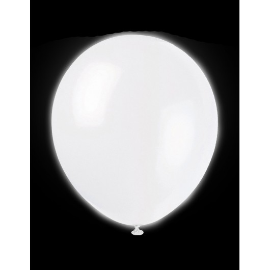 5x 23cm weiße Leucht-Luftballons
