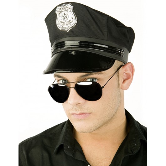 Spiegelnde Polizeibrille