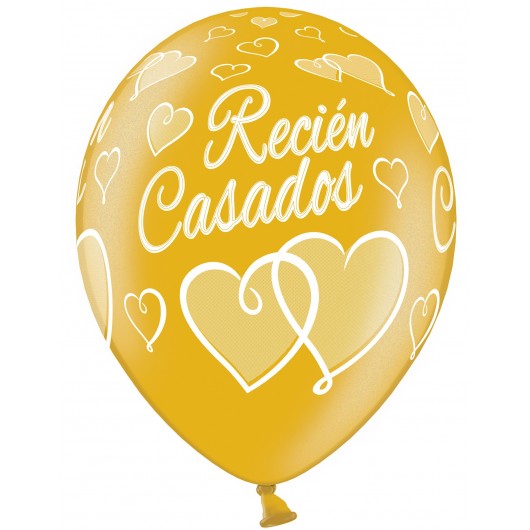 10x Latexballon gold ''Recién Casados'' 30 cm