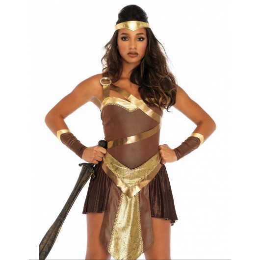 Kostüm goldene Gladiatorin für Frauen