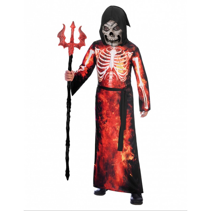 Kostüm Grim Reaper Tunika mit Kapuze, Gürtel, Handschuhe, Maske