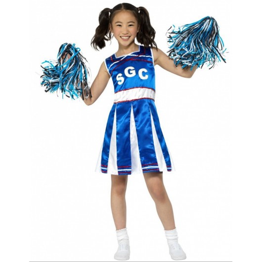 Kostüm Cheerleaderin blau für Mädchen