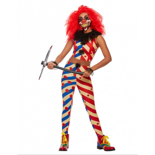 Kostüm Clownsfrau Vintage-Zirkus mit Makse für Frauen