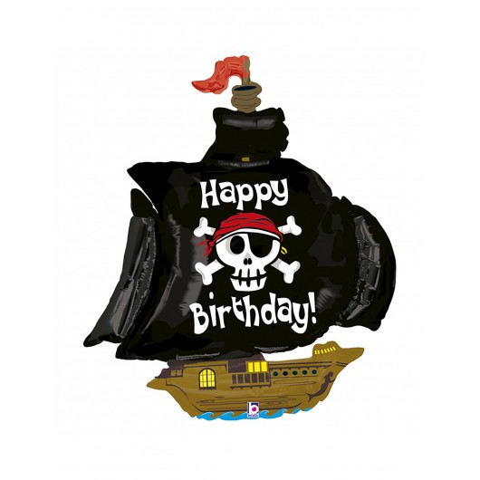 Formballon Piratenschiff Happy Birthday 116 cm