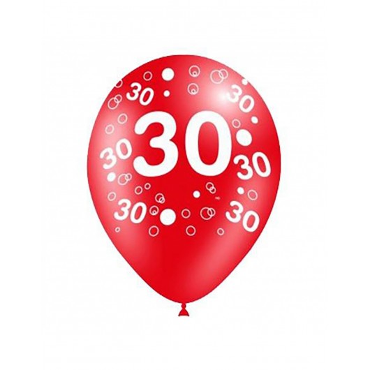 8x Latexballon Nummer 30 30 cm
