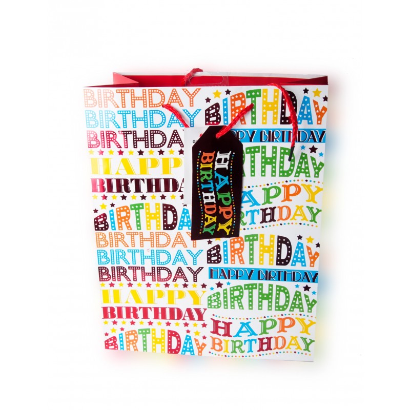 Tüte "Happy Birthday" Multi 33 cm