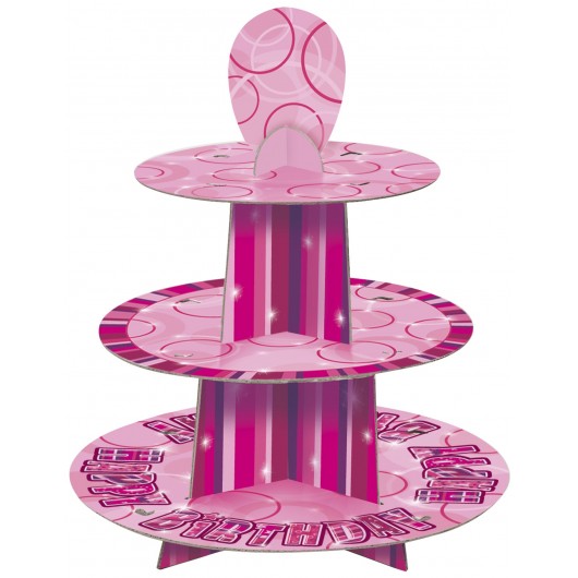 Rosa, personalisierbarer Cupcake-Glitzerständer