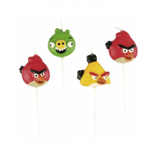 4x Kerzen Angry Birds