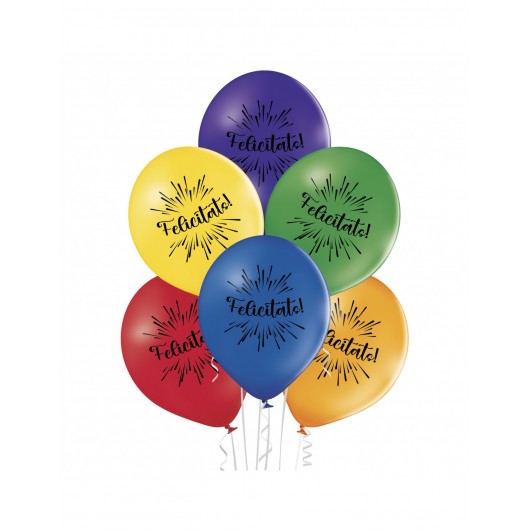 6x Latexballon 'Felicitats' 30 cm Premium