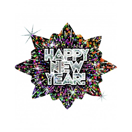 Formballon Stern Happy New Year 81 cm