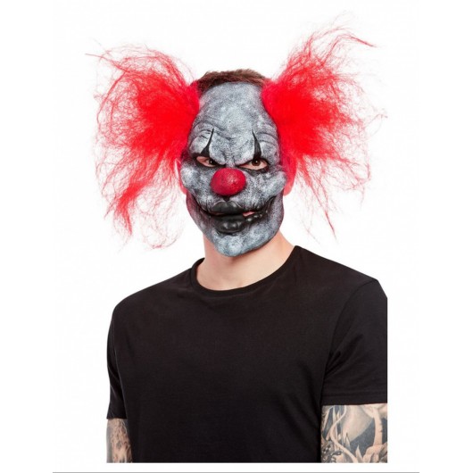 Clownsmaske dunkel Latex,  mit Haaren