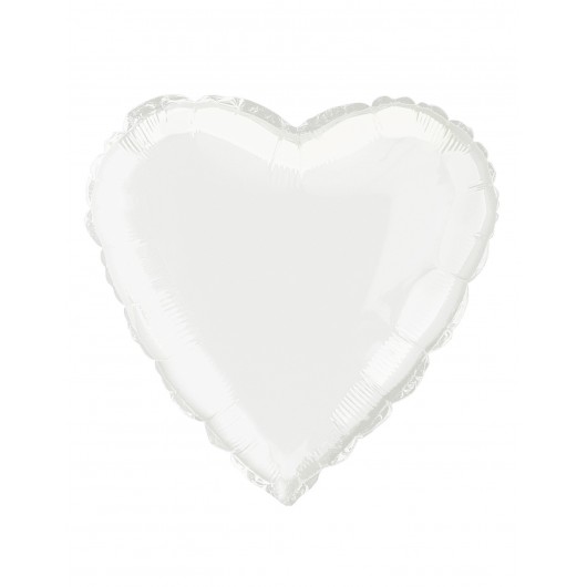 Mylar Luftballon weißes Herz A