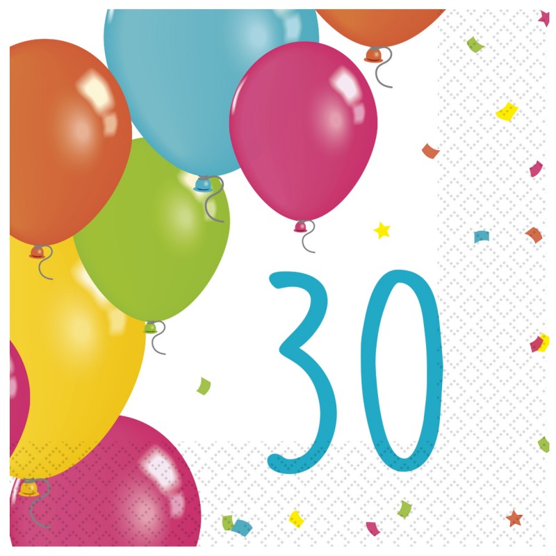 20x Serviette 30 Jahre Partyballons