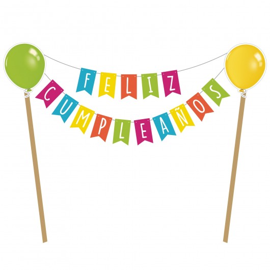 Cake Topper 'Feliz Cumpleaños' Partyballon