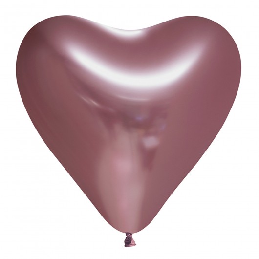 100X Herzluftballons rosegold chrome 30 cm