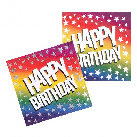 20x Serviette Happy Birthday 33 x 33 cm