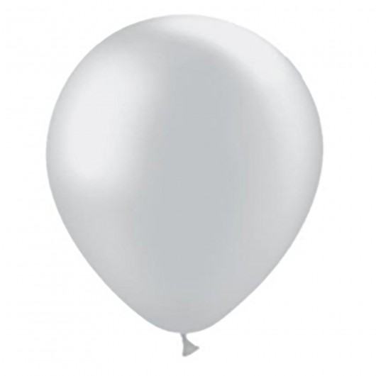 100x Latexballon silber 13 cm (Ballonia)