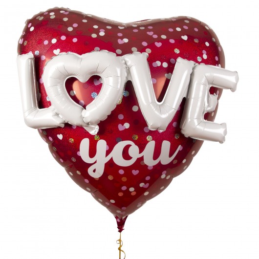 Foil-Ballon Love You Punkte 91 cm