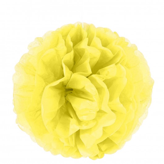 3x Pompon gelb 40 cm