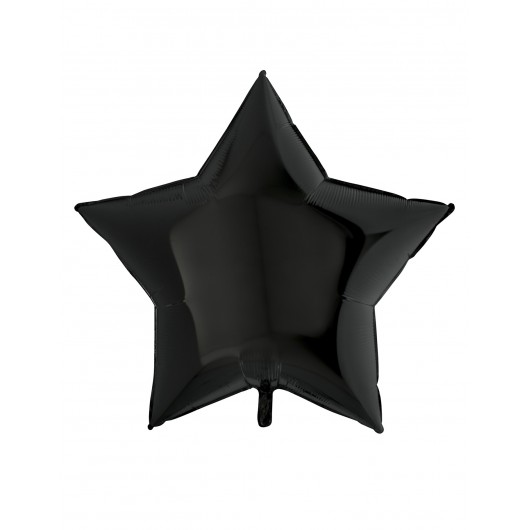Mylar-Ballon Stern schwarz 90 cm