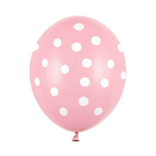 6x Latexballon rosa Punkte 30 cm