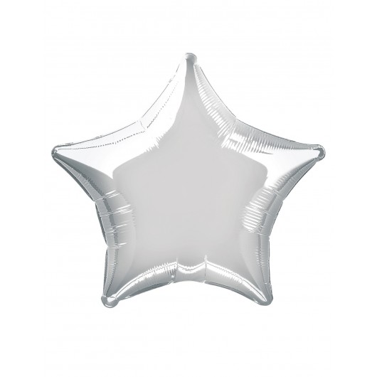 Silberner Mylar Luftballon Stern