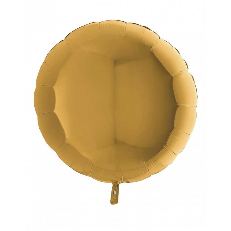 Mylar-Ballon rund gold 90 cm