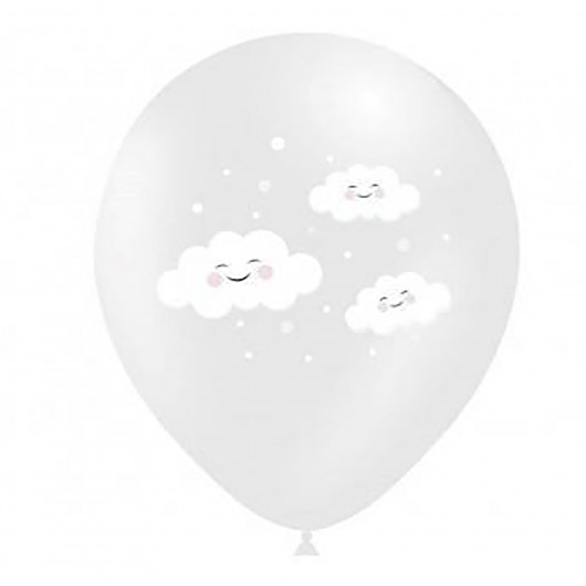 8x Latexballon transparente Wolken 30 cm